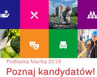 Grafika prezentująca kandydatów do Podlaskiej Marki 2019