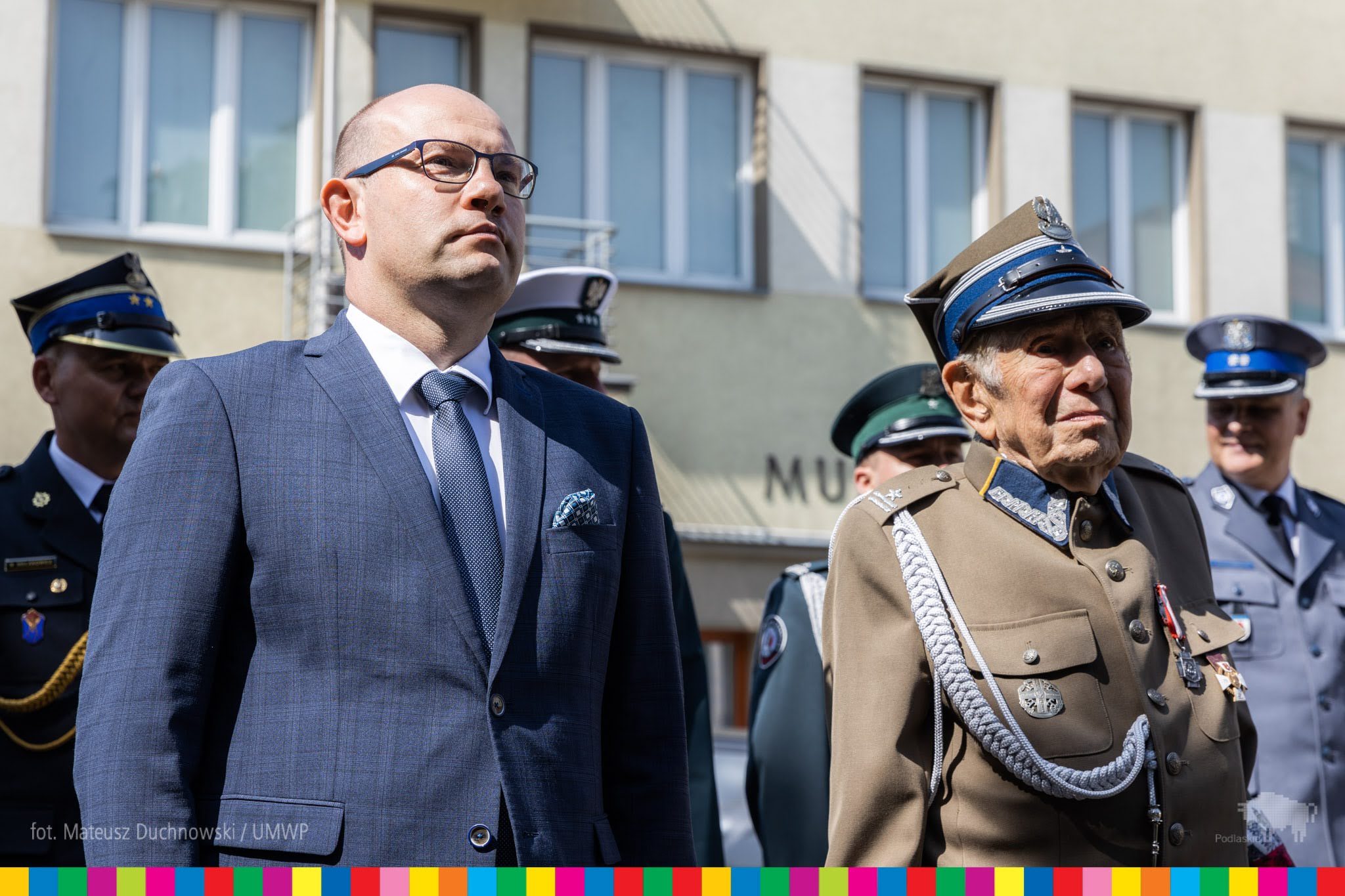 mjr Czesław Chociej i marszałek Artur Kosicki podczas obchodów Akcji "Burza"