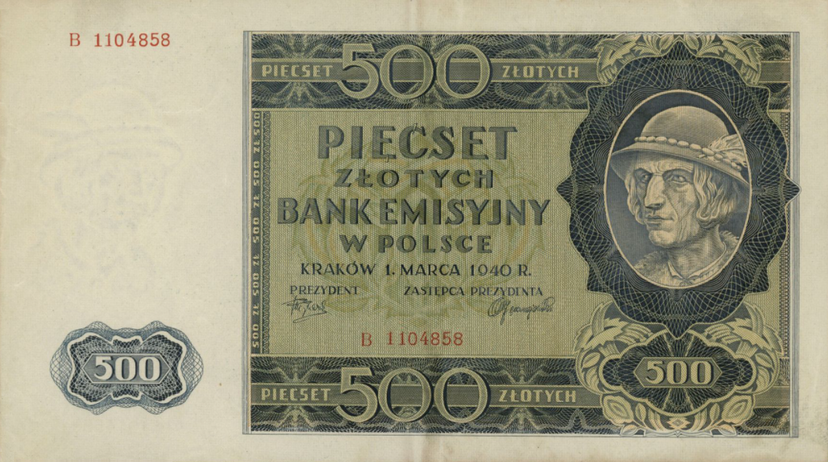 banknot 500 złotych z wizerunkiem górala