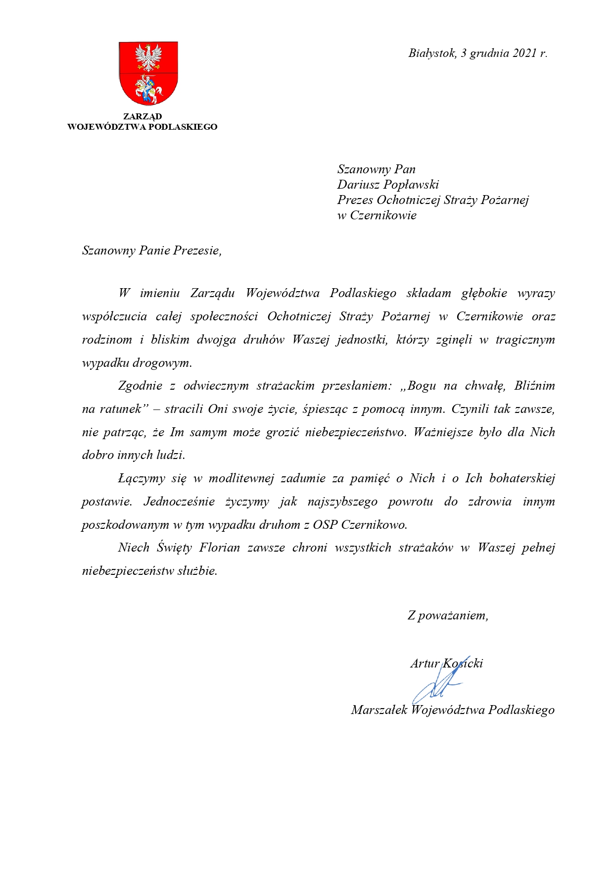 List marszałka