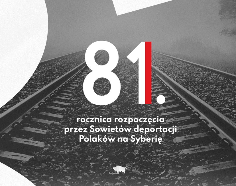 plansza o 81. rocznicy deportacji Polaków na Sybir