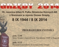 70. rocznica bitwy partyzanckiej 9 PSK AK z Niemcami na Osowych Grzędach