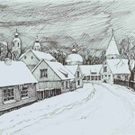 Ilustracja do artykułu Kazimierz Gomułka, Ulica Gałaja w Suwałkach zimą.jpg