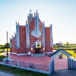 Widok z lotu ptaka na kościół  pw. Miłosierdzia Bożego w Bielsku Podlaskim
