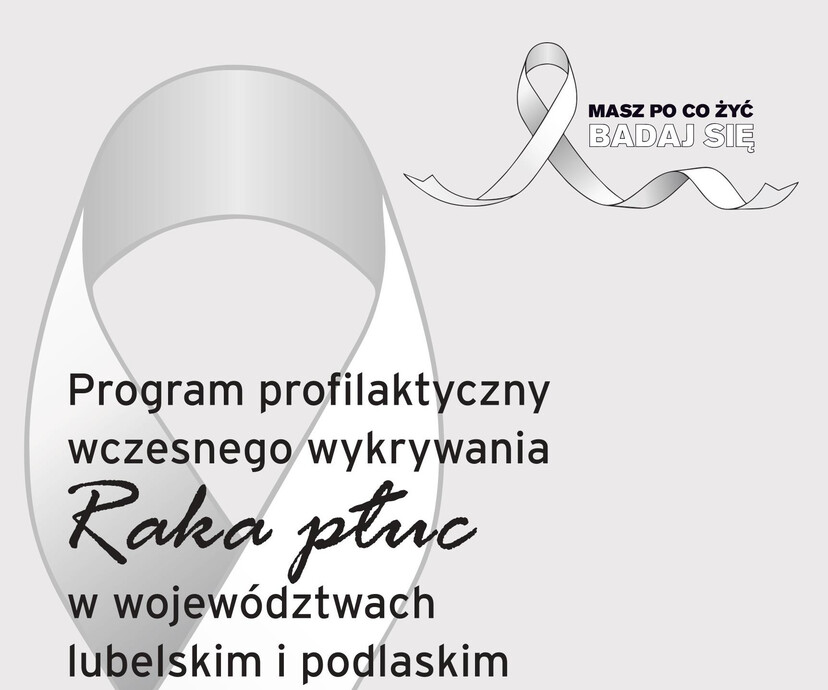 Fragment plakatu o programie profilaktycznym raka płuca