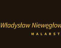 Na czarnym tle żółty napis: Władysław Niewęgłowski. Malarstwo.