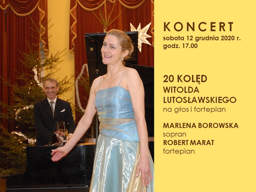 Plakat Koncertu 20. Kolęd W. Lutosławskiego, 12.12.2020