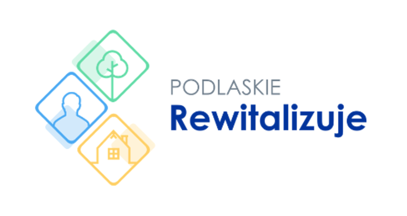 Grafika przedstawiająca logotyp programu "Podlaskie Rewitalizuje"
