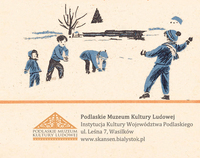 Na plakacie narysowane dzieci podczas zabawy śnieżkami. U dołu logo PMKL.
