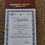 Dyplom dla Artura Kosickiego za wyróżniony projekt