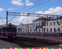 Widok na budynek dworca kolejowego w Białymstoku