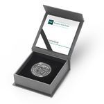 Srebna moneta o nominale 50 zł moneta w ozdobnym pudełku. W pudełku znajduje się również certyfikat