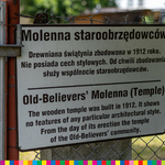 Tabliczka z krótkim opisem Molenny staroobrzędowców