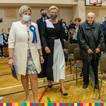Agata Kornhauser-Duda oraz Anna Wądołowska, dyrektor szkoły