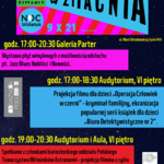 Plakat Nocy Bibliotek 2021 w Książnicy Podlaskiej. więcej informacji w tekście