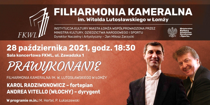 Plakat filharmonii z informacją o koncercie