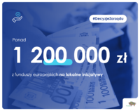 napis ponad 1,2 mln zł na lokalne inicjatywy na tle pieniędzy