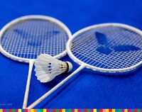 Dwie rakietki i lotka do gry w Badmintona