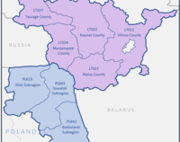 Mapa regionów programu Interreg Polska-Litwa