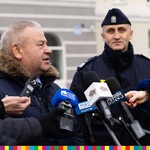 Wicemarszałek Marek Olbryś, obok Komendant Podlaskiej Policji Robert Szewc