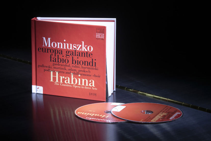 Okładka płyty z napisem "Hrabina" Stanisław Moniuszko