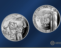 Dwie srebrne monety z awersem i rewersem