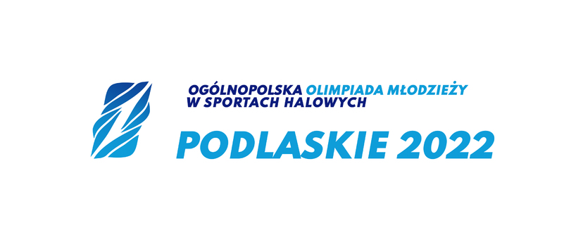 Logo Ogólnopolskiej Olimpiady Młodzieży w sportach halowych – Podlaskie 2022