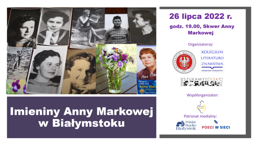 Grafika z napisem: 26 lipca imieniny Anny Markowej