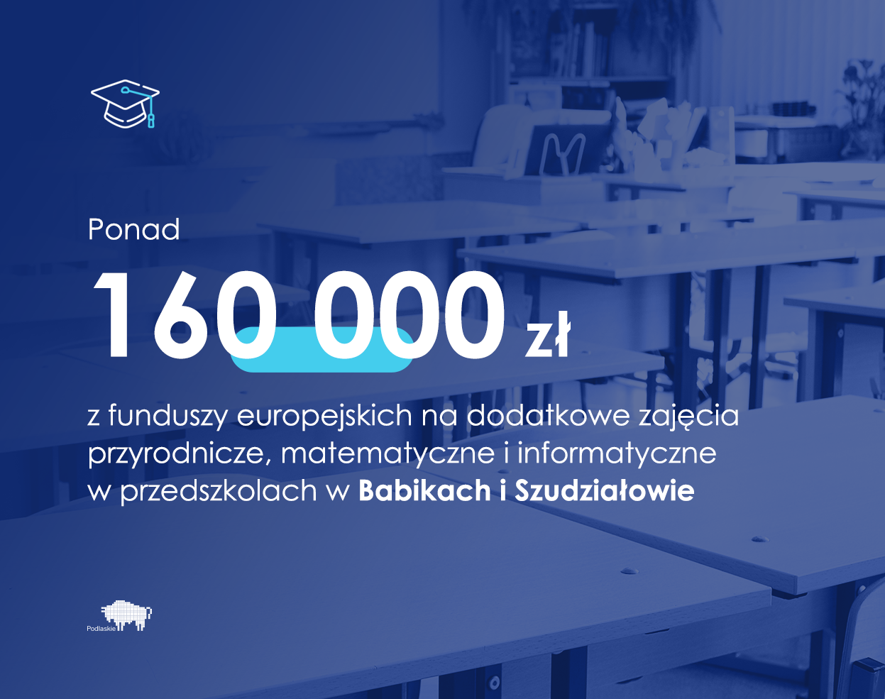 Grafika z informacją o dofinansowaniu na kwotę ponad 160 tys. zł